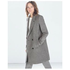 Zara Trf Outerwear Coat Gray